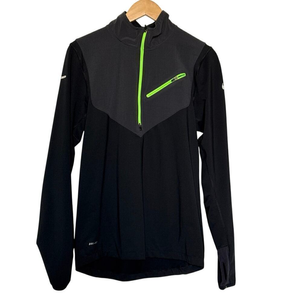 Nike Element Running Pullover Shirt Mens Small Quarter Zip Reflective Activewear